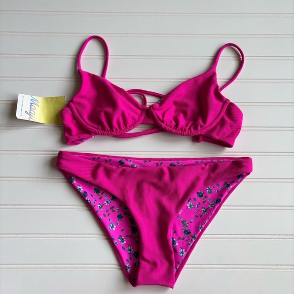 Maaji | Women's Bright Colorful Reversible Underwire Bikini Set Size Medium NWT - Picture 1 of 7